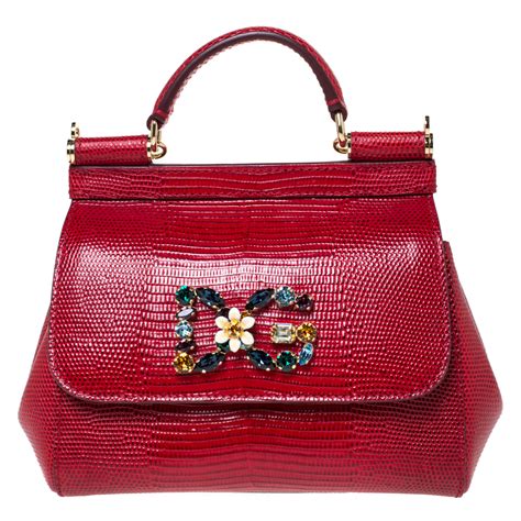 dolce gabbana lucia bag iguana red|Dolce And Gabbana Red Bag .